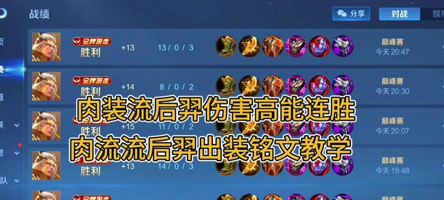 羿出装萌新攻略最新（教你一步步选择适合羿的装备，让你成为强力射手！）-第2张图片-游戏攻略港