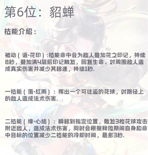 以貂婵冷却铭文出装攻略（守望者之力，引领团队胜利的关键！）-第3张图片-游戏攻略港
